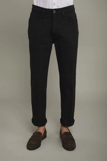 Men's 5-pocket trousers cotton fabric construction twill stretch regular fit