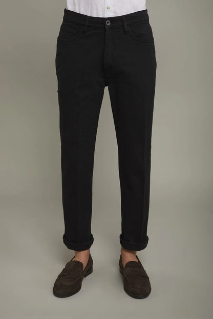 Men's 5-pocket trousers cotton fabric construction twill stretch regular fit