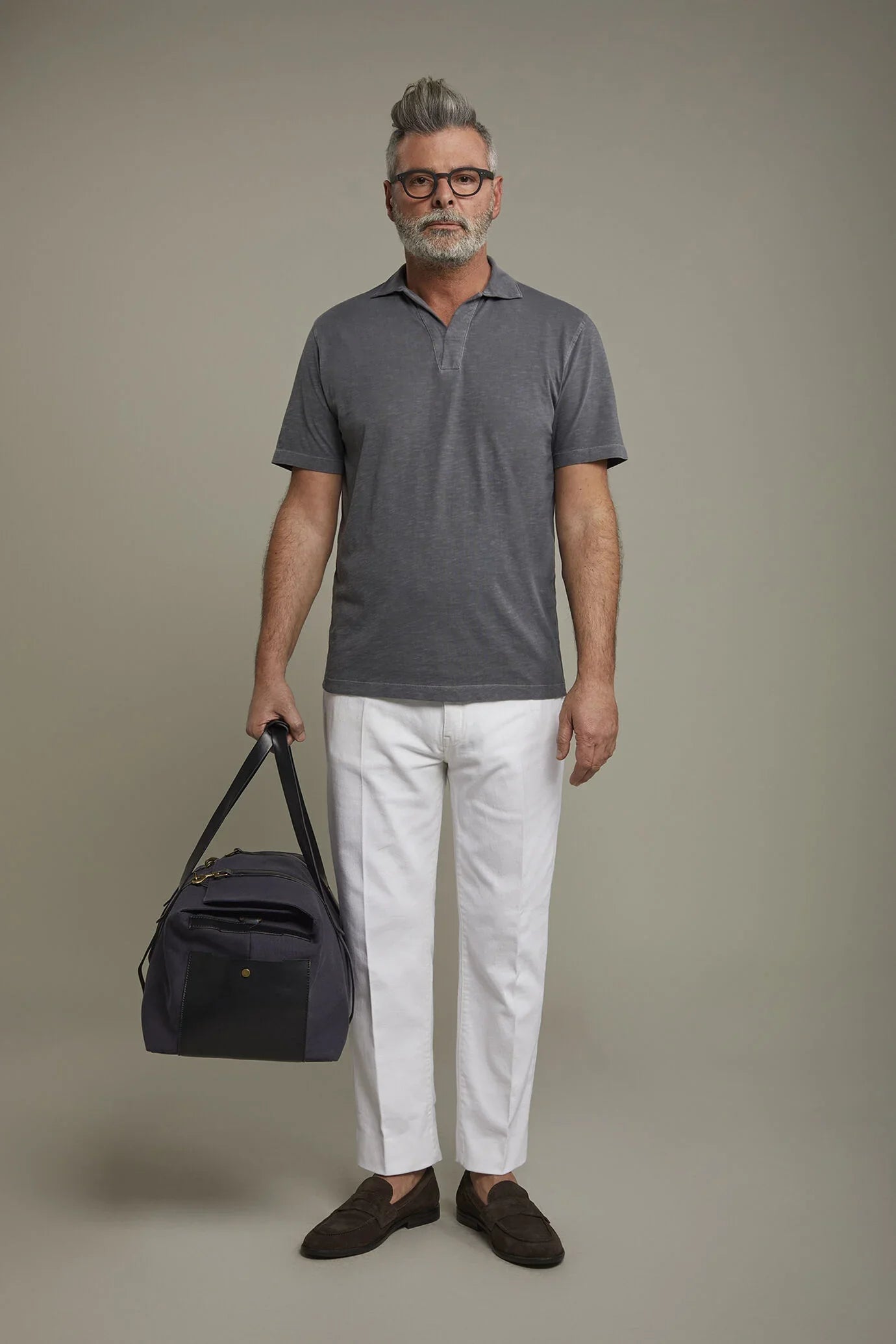 Men's 5-pocket trousers cotton fabric construction twill stretch regular fit