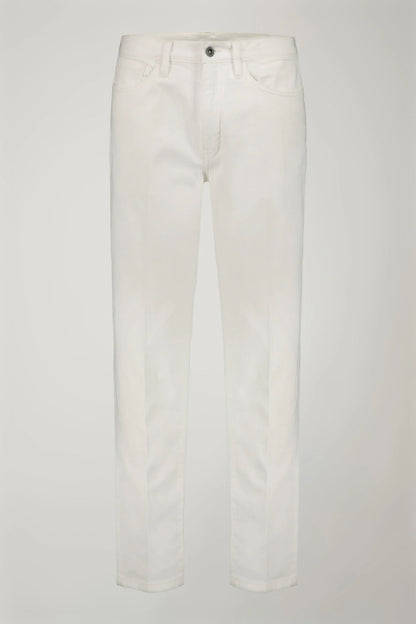 Men's 5-pocket trousers cotton fabric construction twill stretch regular fit