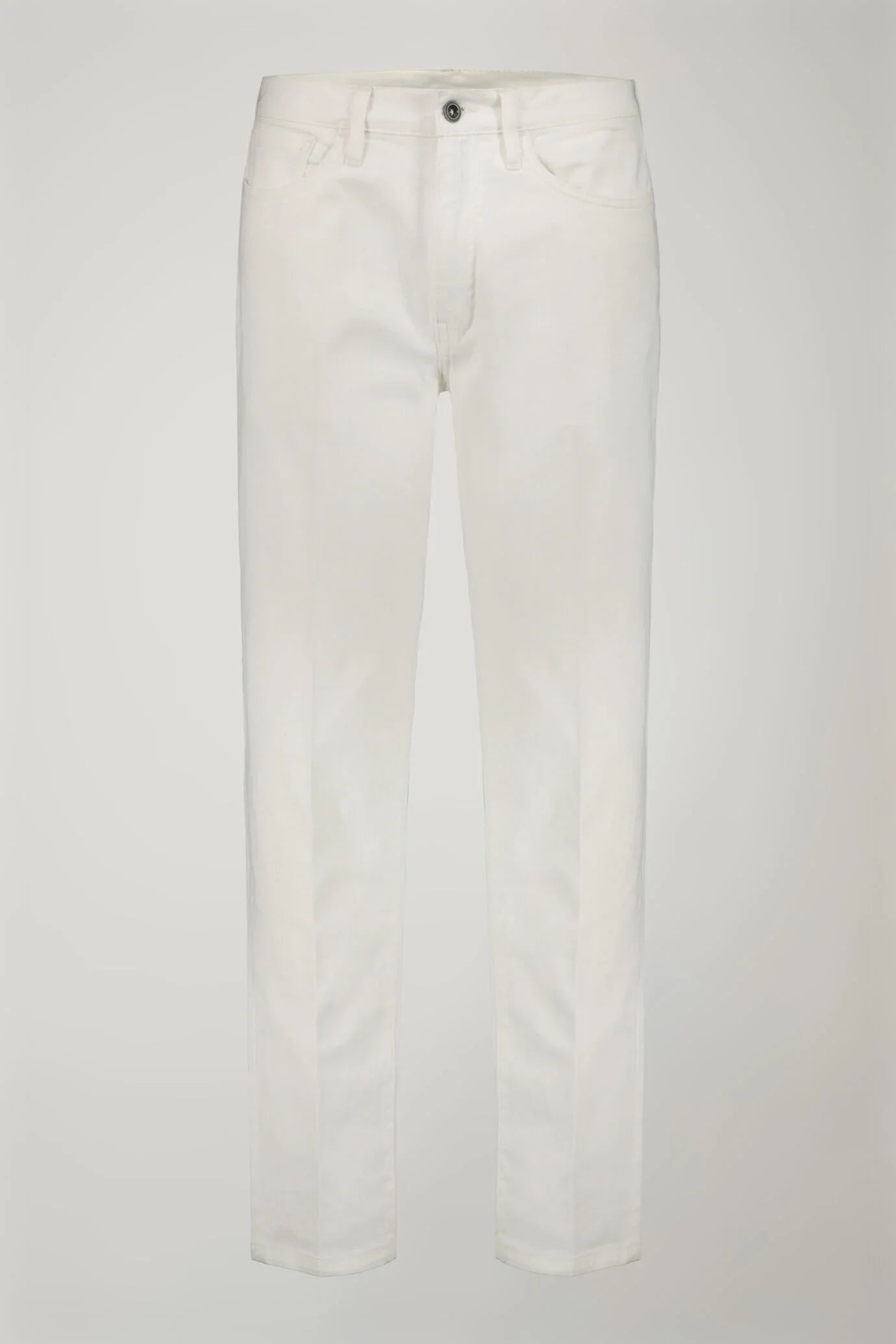 Men's 5-pocket trousers cotton fabric construction twill stretch regular fit