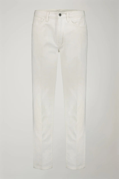 Men's 5-pocket trousers cotton fabric construction twill stretch regular fit