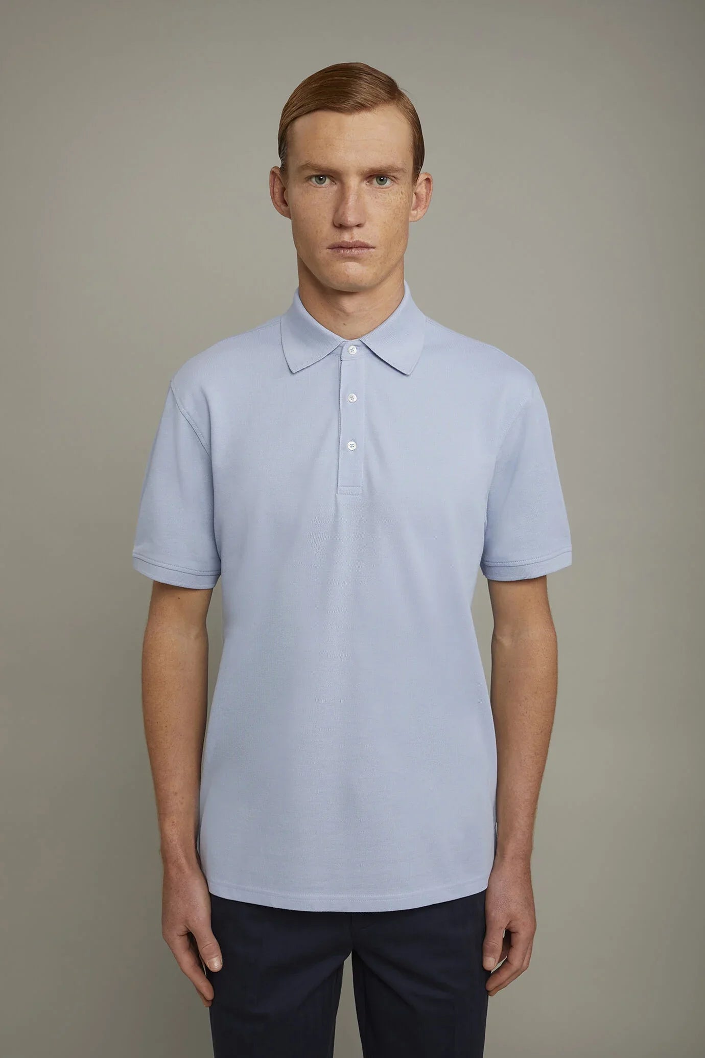 Men's short sleeve polo shirt 100% piquet cotton regular fit