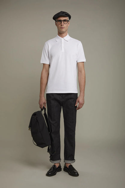 Men's short sleeve polo shirt 100% piquet cotton regular fit