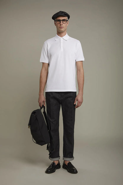 Men's short sleeve polo shirt 100% piquet cotton regular fit