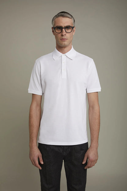 Men's short sleeve polo shirt 100% piquet cotton regular fit
