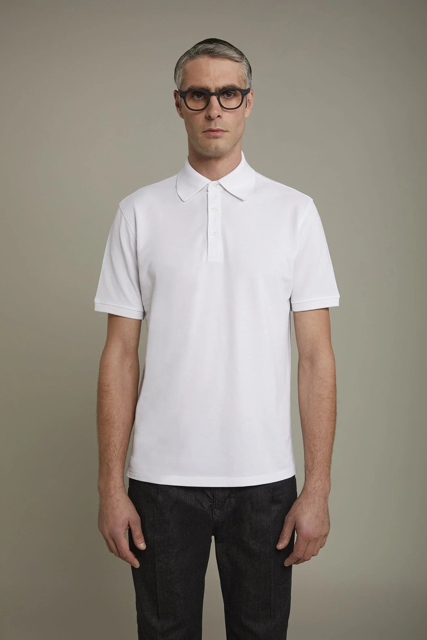Men's short sleeve polo shirt 100% piquet cotton regular fit