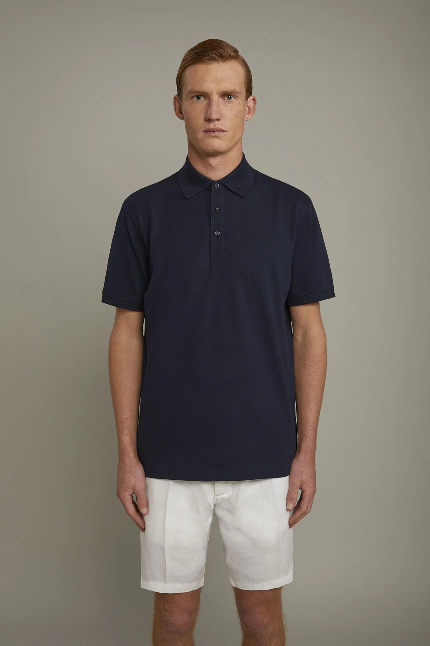 Men's short sleeve polo shirt 100% piquet cotton regular fit