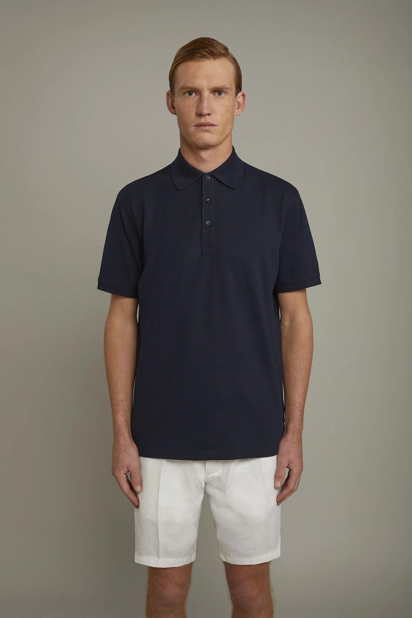 Men's short sleeve polo shirt 100% piquet cotton regular fit