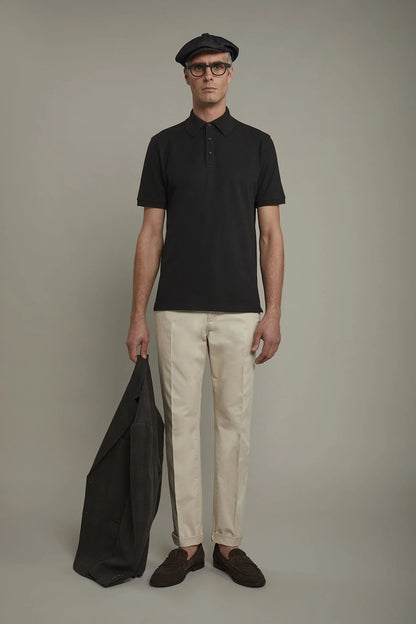 Men's short sleeve polo shirt 100% piquet cotton regular fit