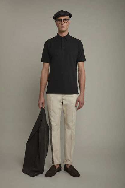 Men's short sleeve polo shirt 100% piquet cotton regular fit