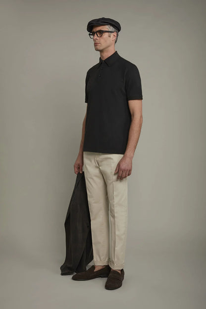 Men's short sleeve polo shirt 100% piquet cotton regular fit