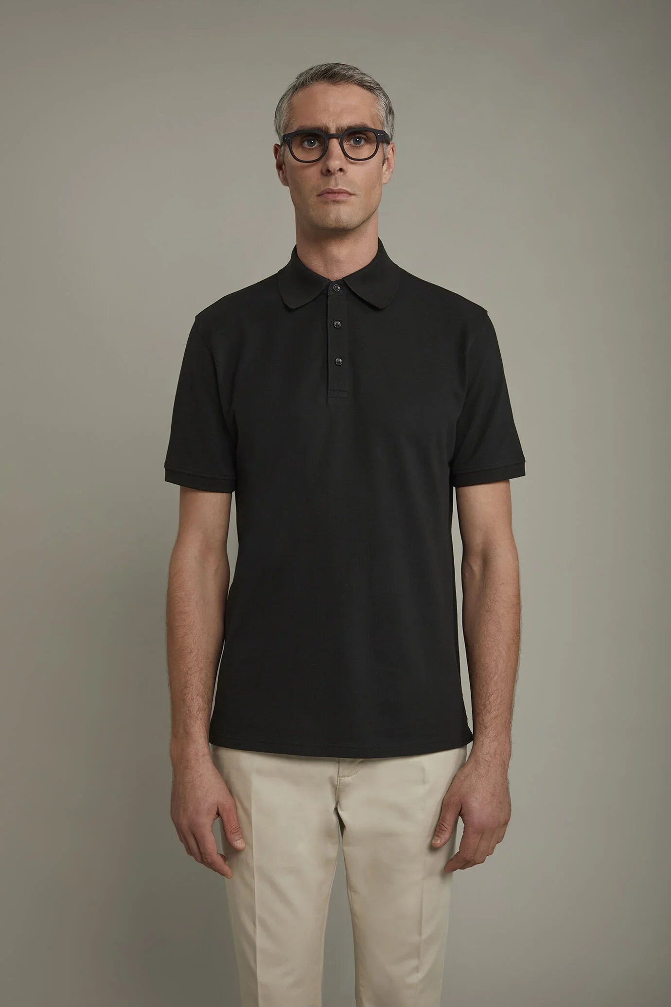 Men's short sleeve polo shirt 100% piquet cotton regular fit