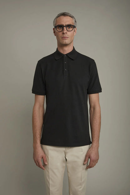 Men's short sleeve polo shirt 100% piquet cotton regular fit