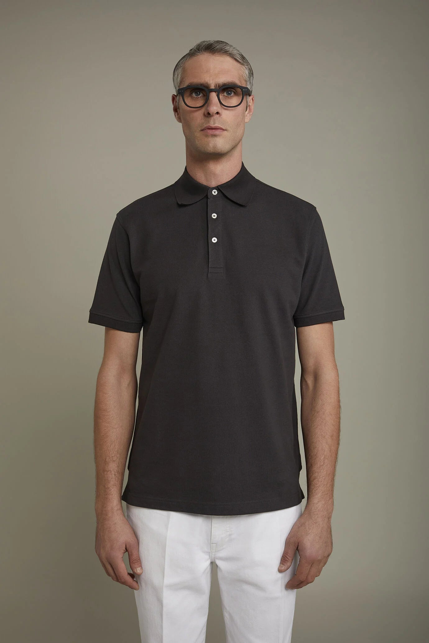 Men's short sleeve polo shirt 100% piquet cotton regular fit