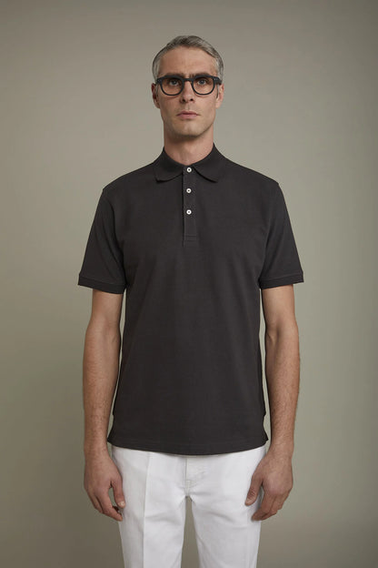 Men's short sleeve polo shirt 100% piquet cotton regular fit
