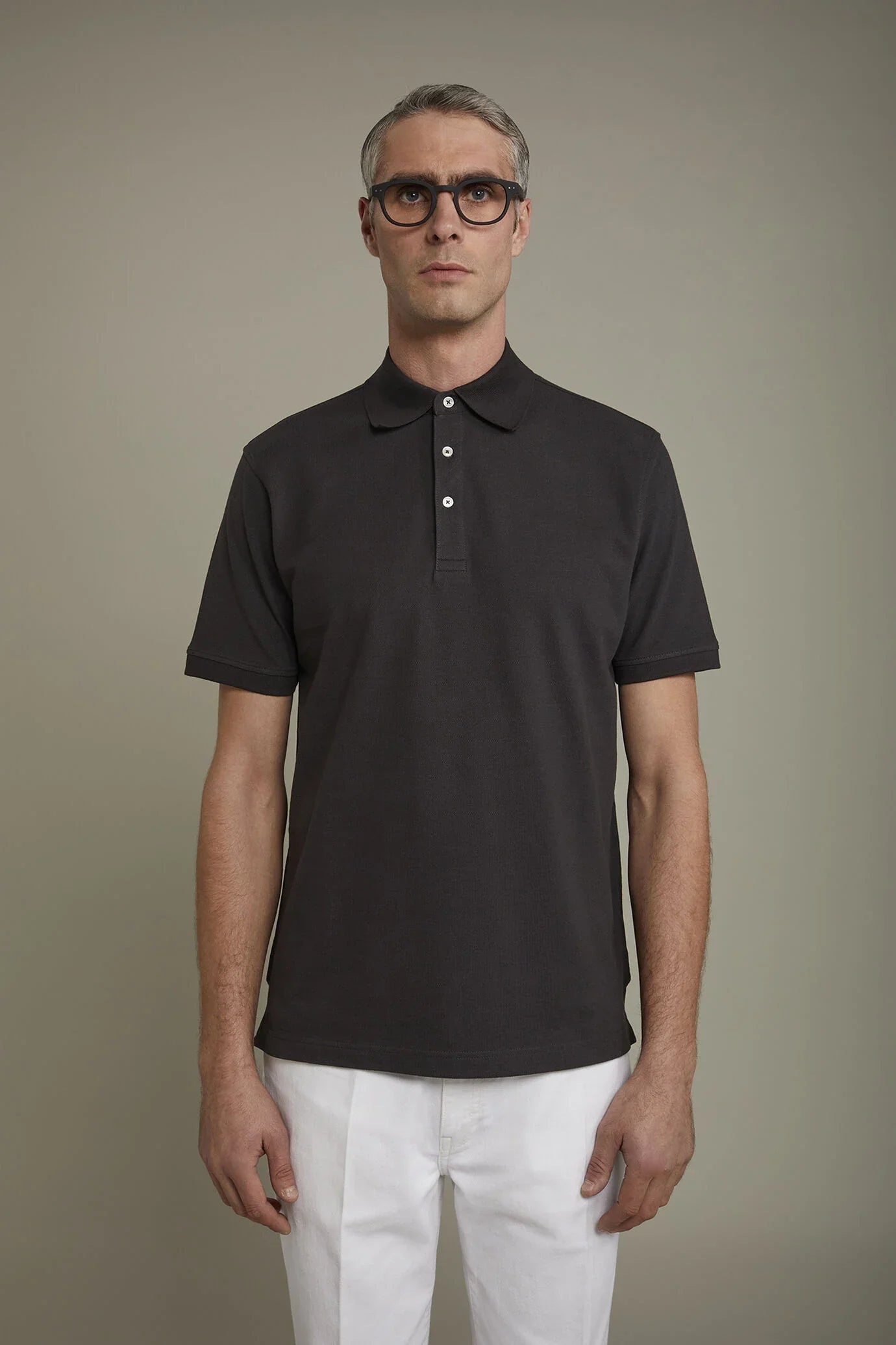 Men's short sleeve polo shirt 100% piquet cotton regular fit