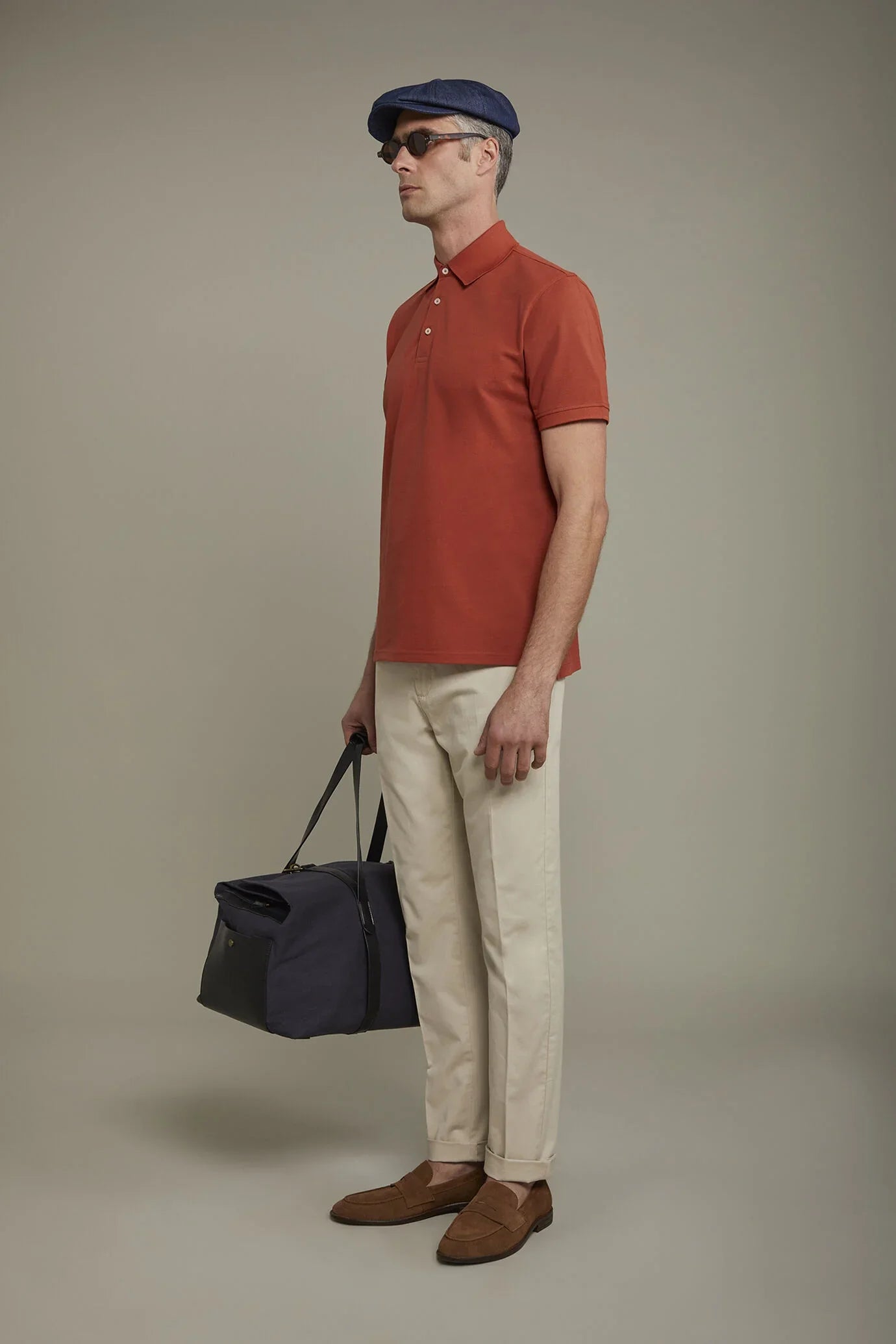 Men's short sleeve polo shirt 100% piquet cotton regular fit