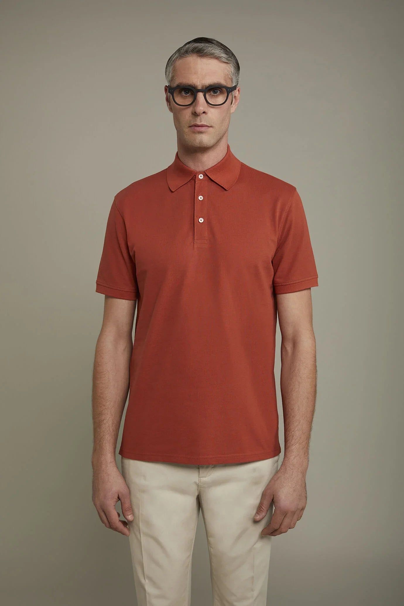 Men's short sleeve polo shirt 100% piquet cotton regular fit