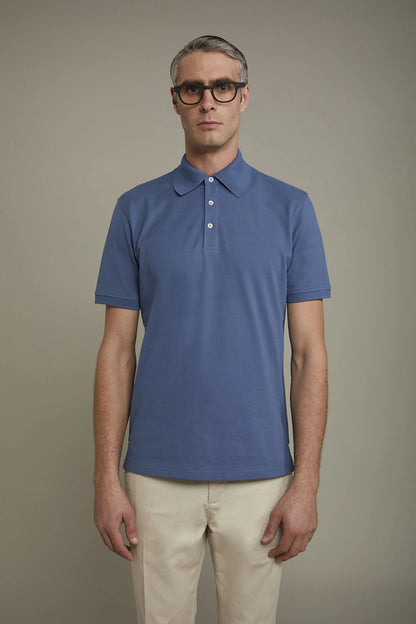 Men's short sleeve polo shirt 100% piquet cotton regular fit