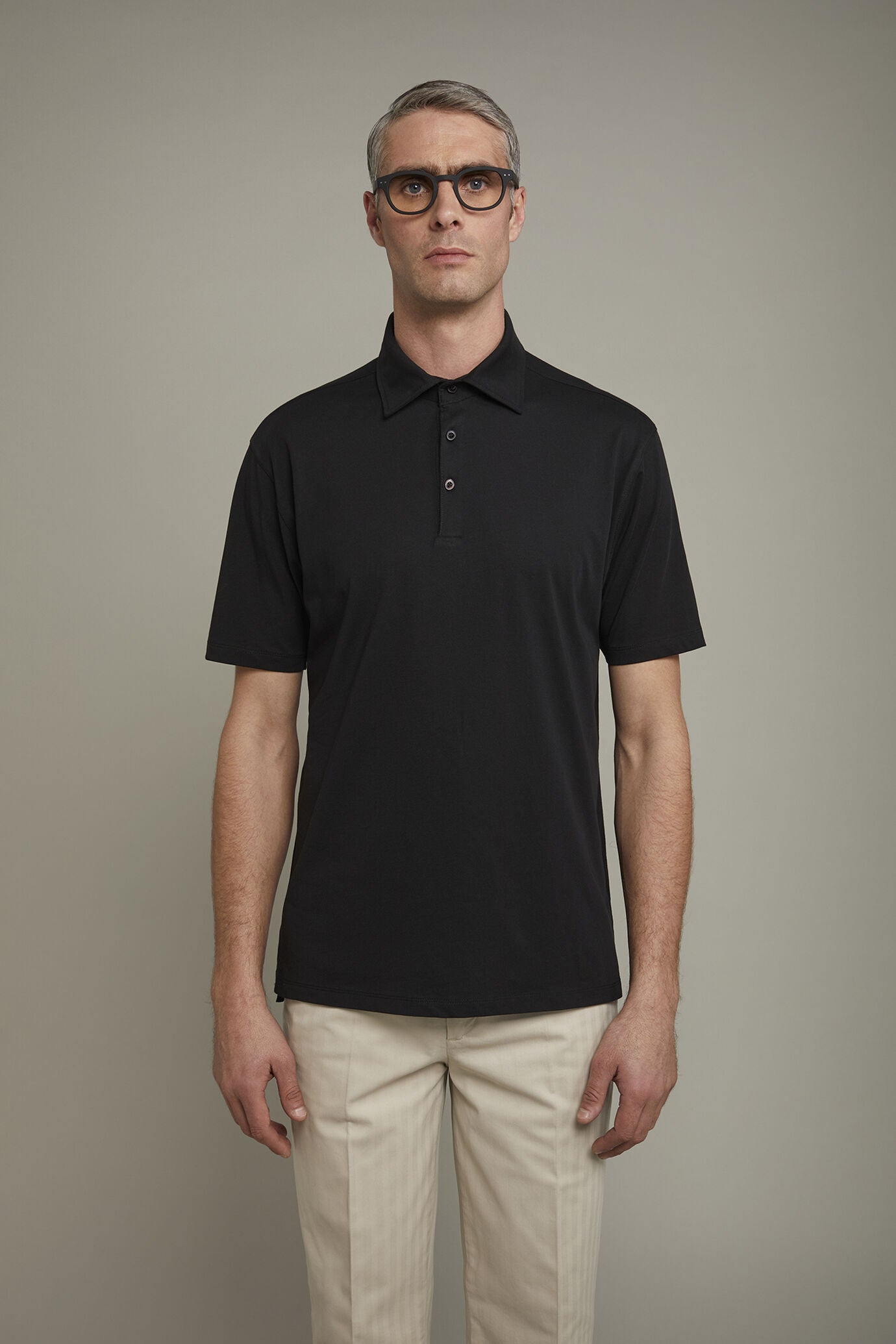 Men's polo shirt short sleeves 100% supima cotton regular fit
