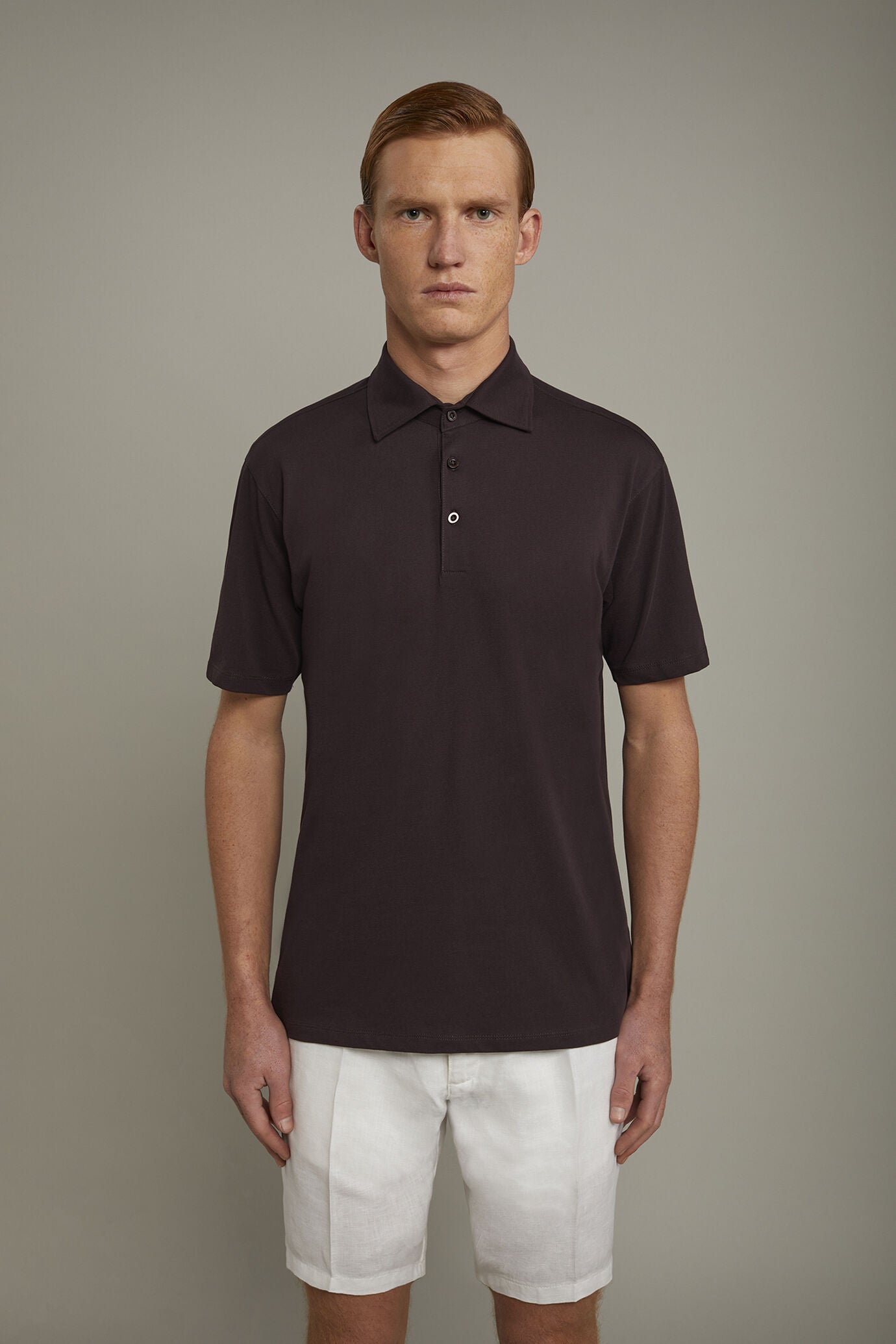 Men's polo shirt short sleeves 100% supima cotton regular fit