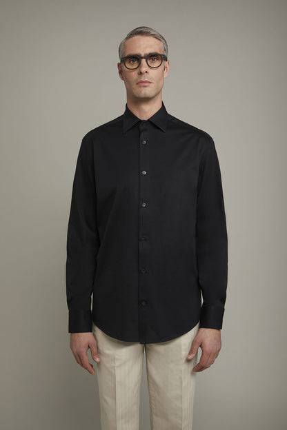 Men’s long-sleeved polo shirt with classic collar 100% piquet cotton regular fit