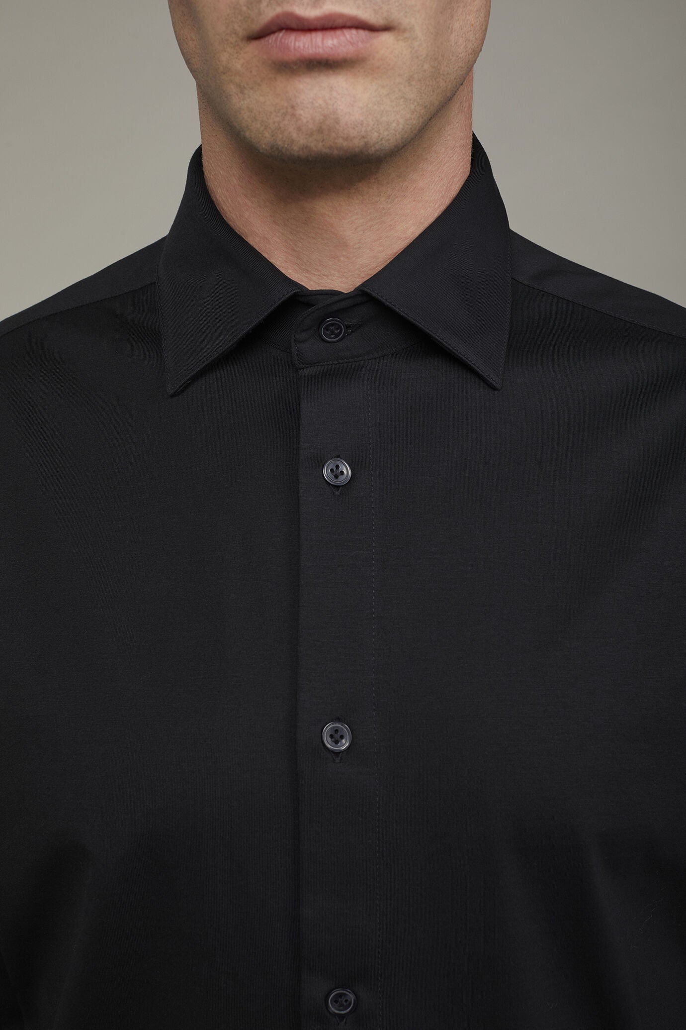 Men’s long-sleeved polo shirt with classic collar 100% piquet cotton regular fit