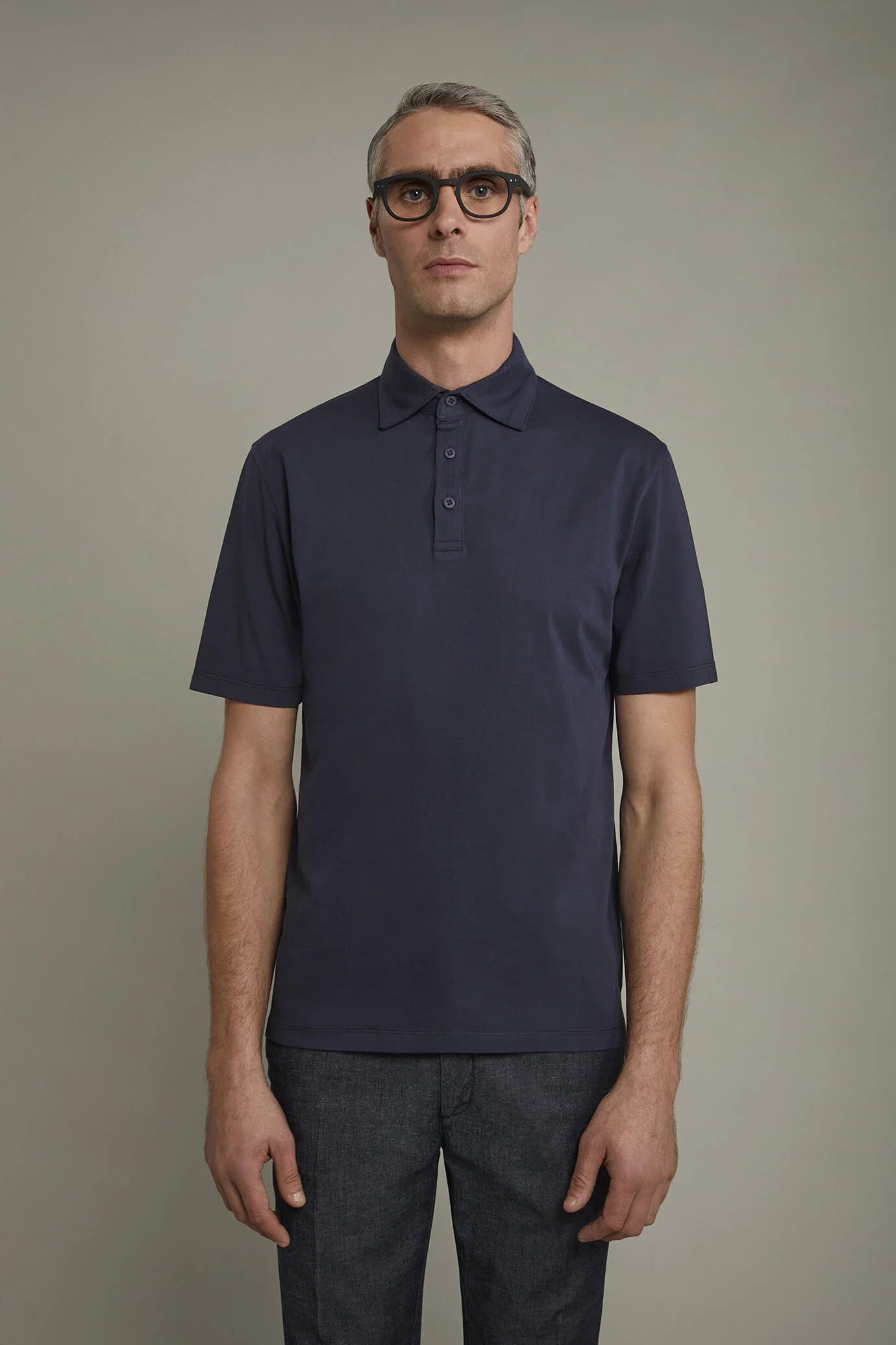 Men's short sleeve polo shirt 100% cotton regular fit