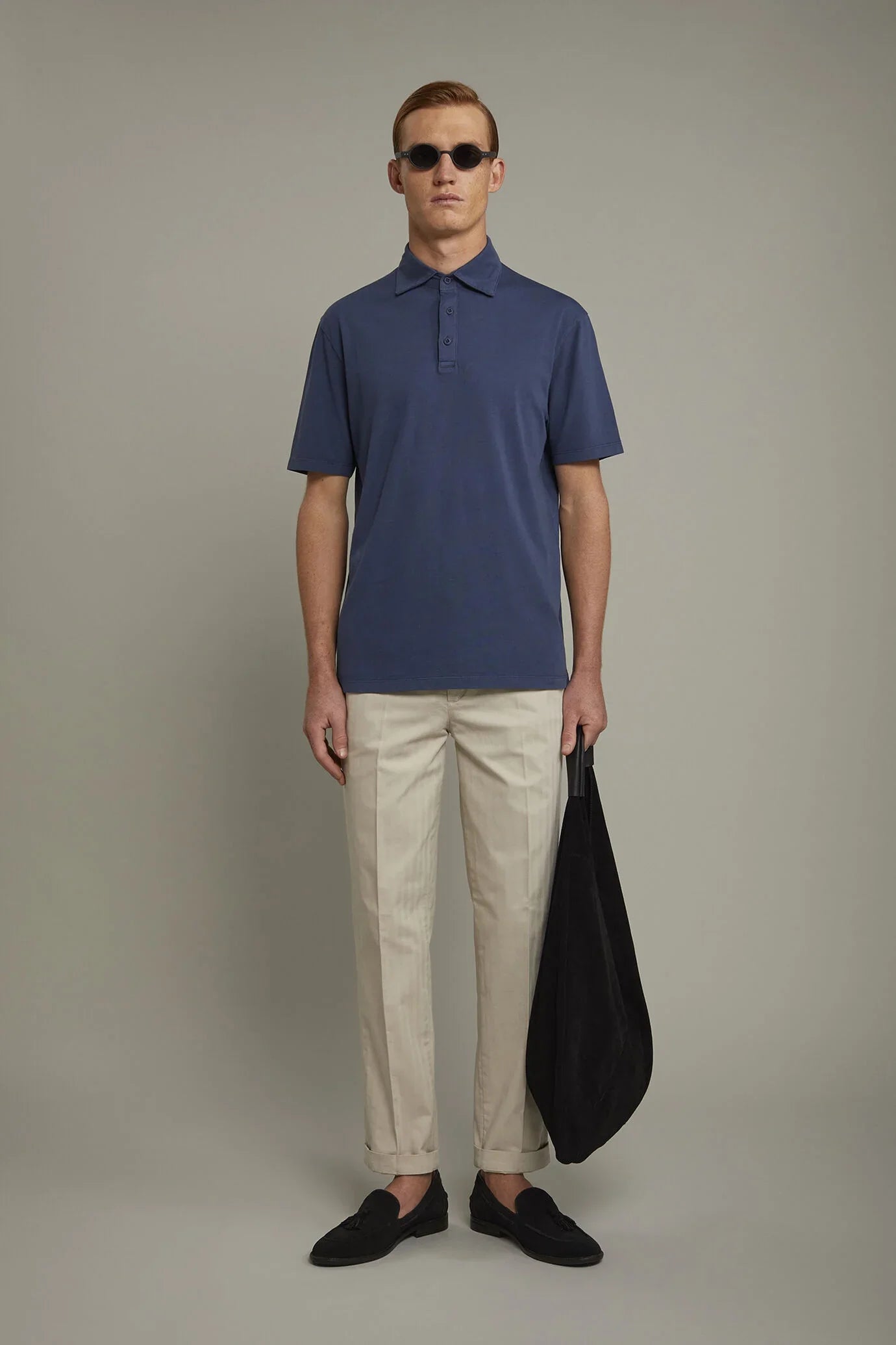 Men's short sleeve polo shirt 100% cotton regular fit