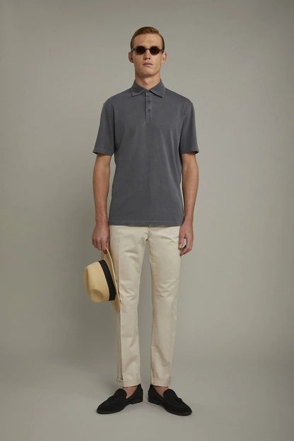 Men's short sleeve polo shirt 100% cotton regular fit