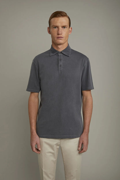 Men's short sleeve polo shirt 100% cotton regular fit