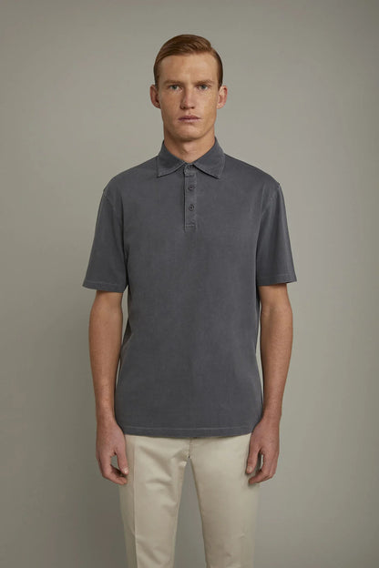 Men's short sleeve polo shirt 100% cotton regular fit