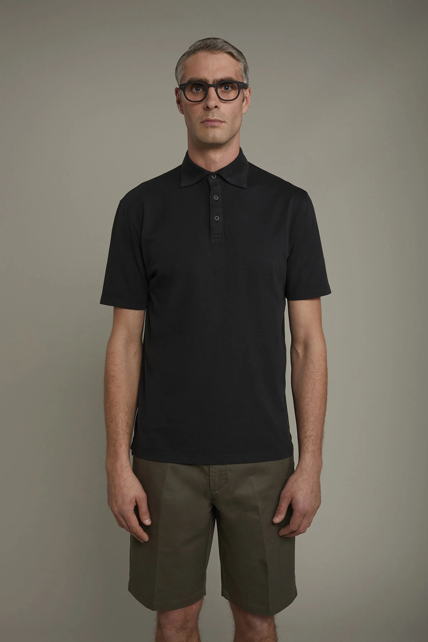 Men's short sleeve polo shirt 100% cotton regular fit