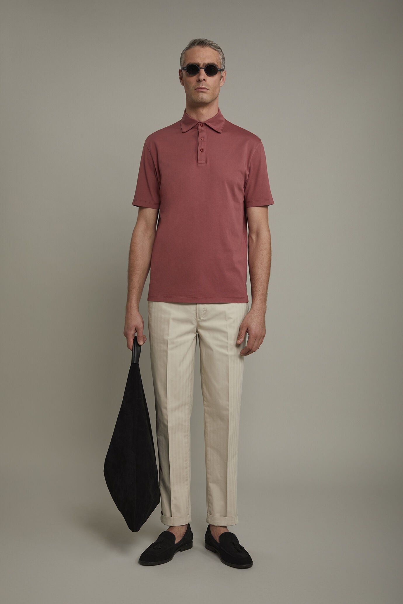 Men's short sleeve polo shirt 100% cotton regular fit