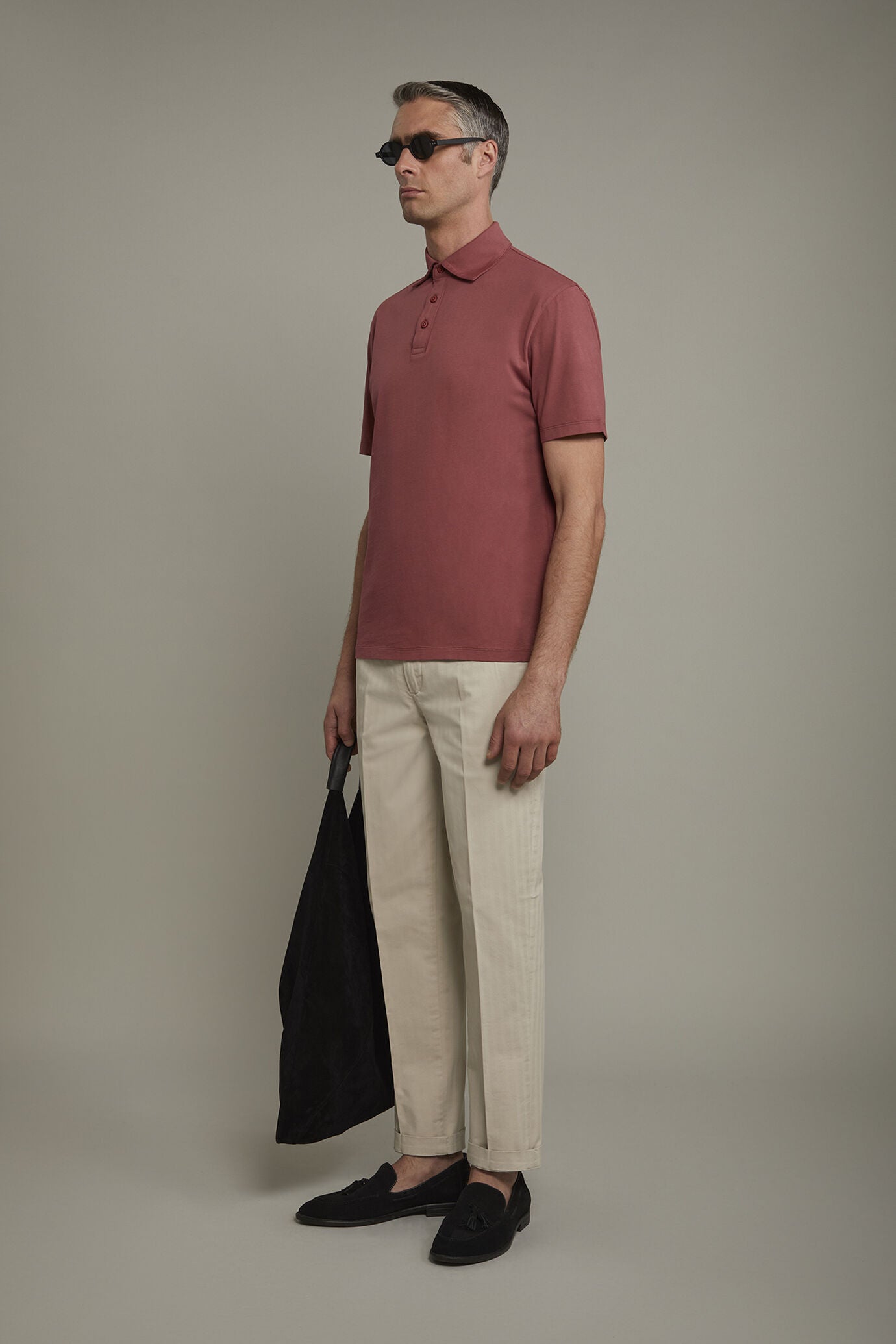 Men's short sleeve polo shirt 100% cotton regular fit