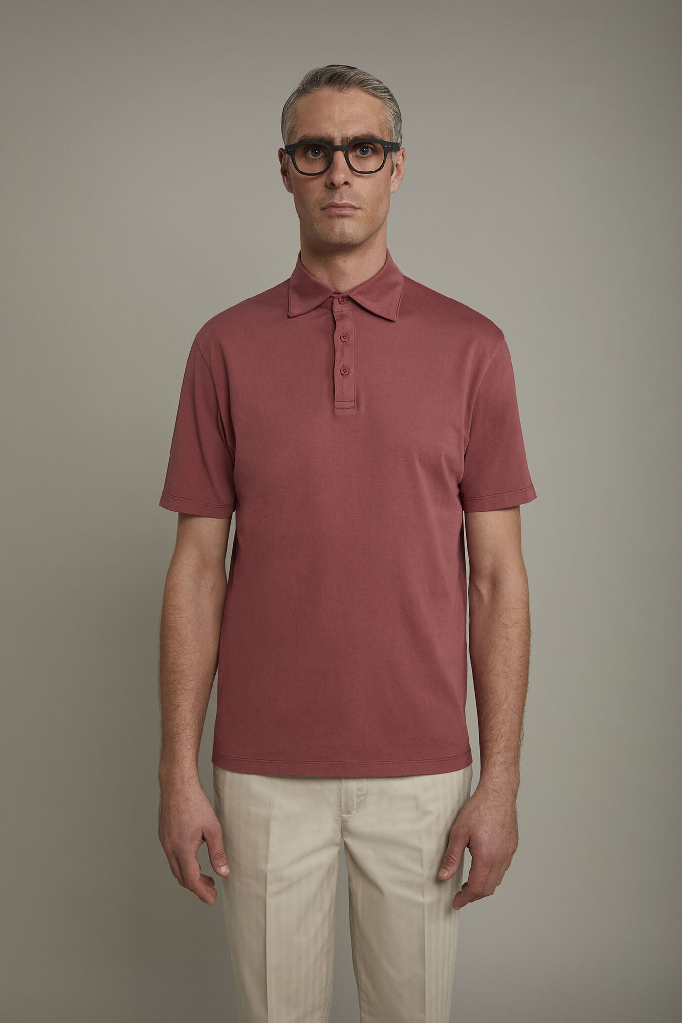 Men's short sleeve polo shirt 100% cotton regular fit