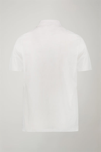 Men's short sleeve button-less polo shirt with derby collar in pure cotton regular fit