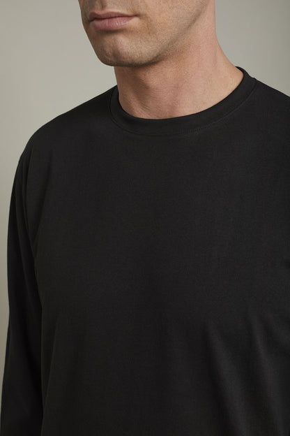 Men's round neck t-shirt with long sleeves 100% cotton regular fit