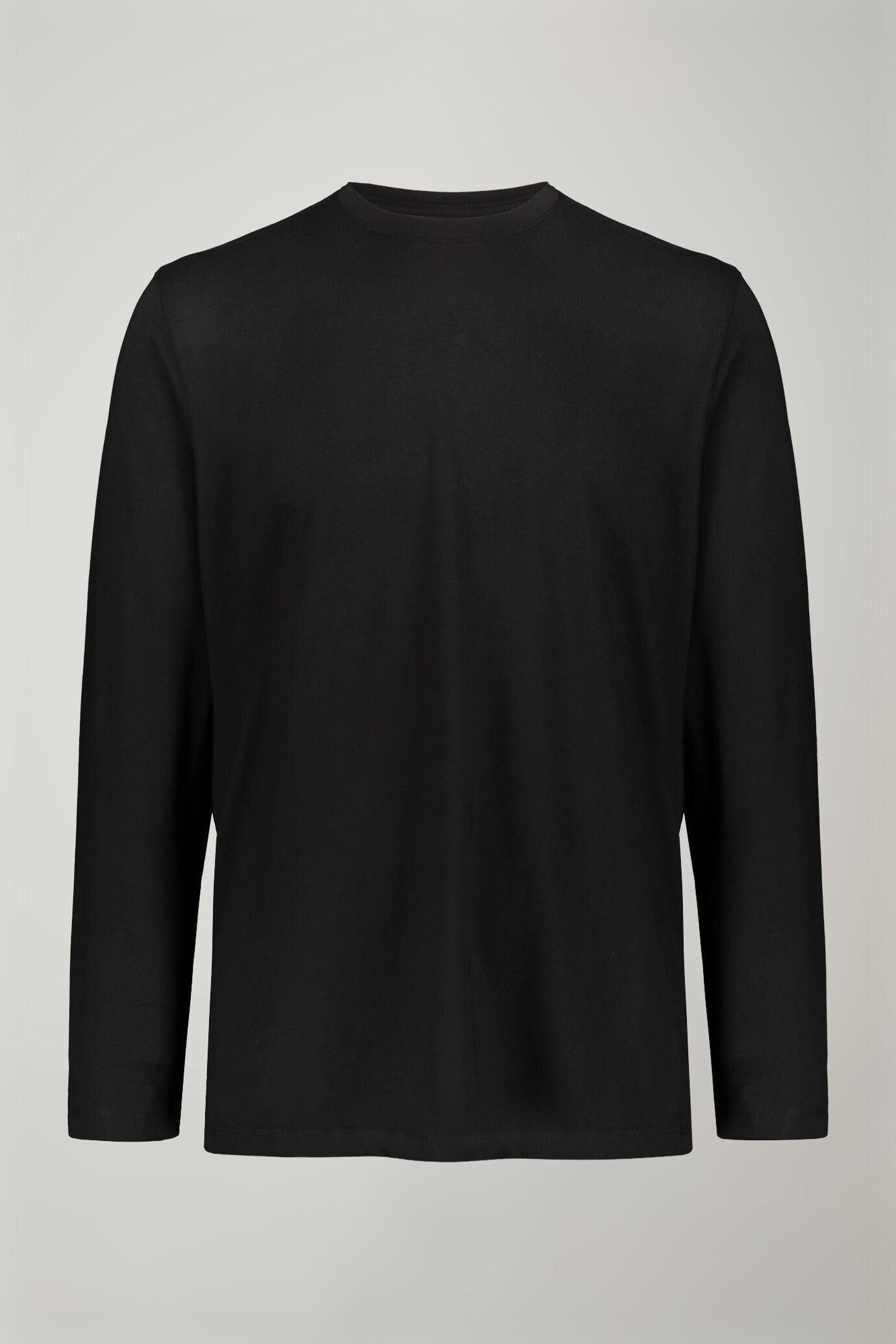 Men's round neck t-shirt with long sleeves 100% cotton regular fit