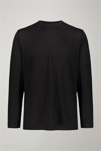 Men's round neck t-shirt with long sleeves 100% cotton regular fit