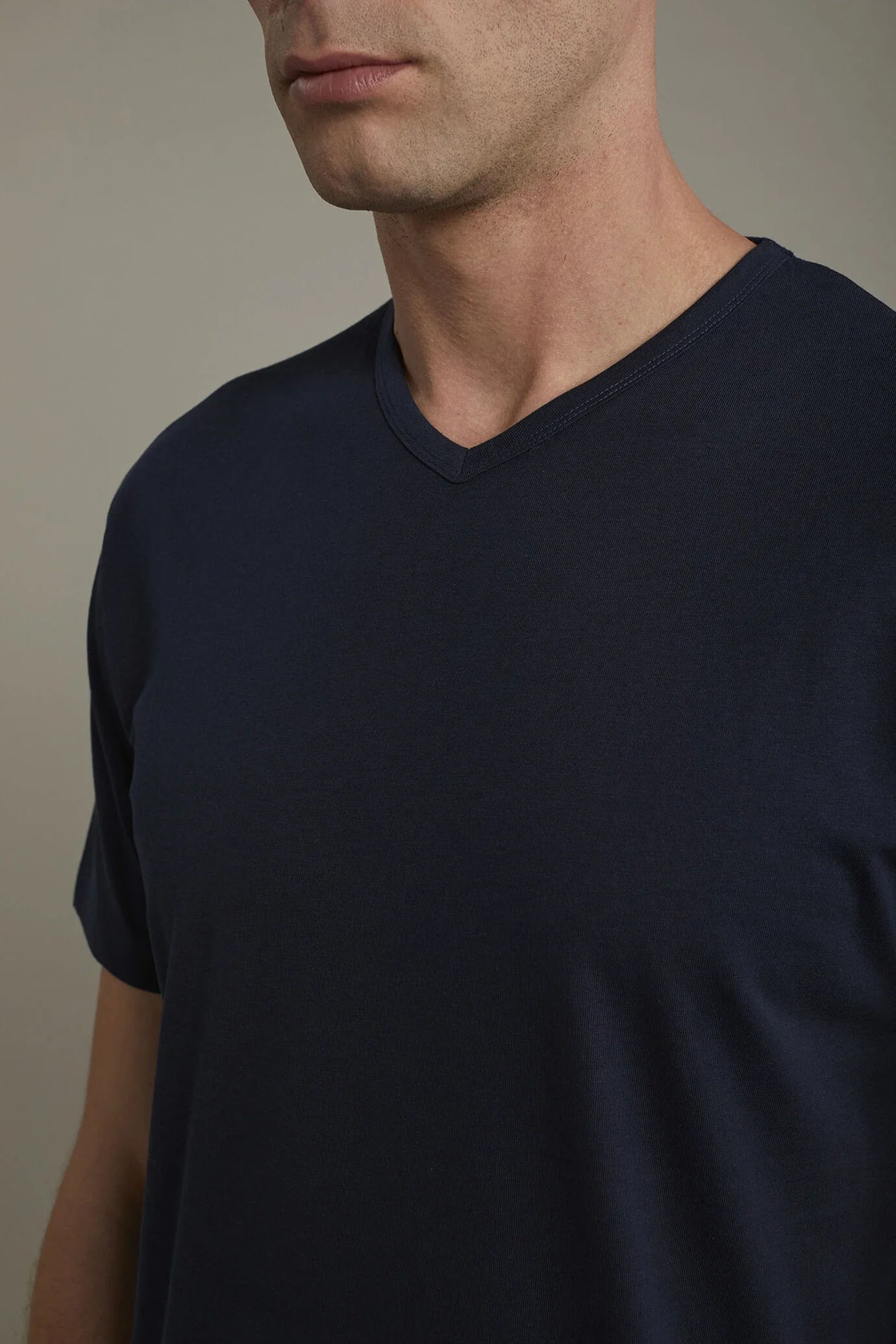 Men's 100% cotton v neck t-shirt in jersey regular fit