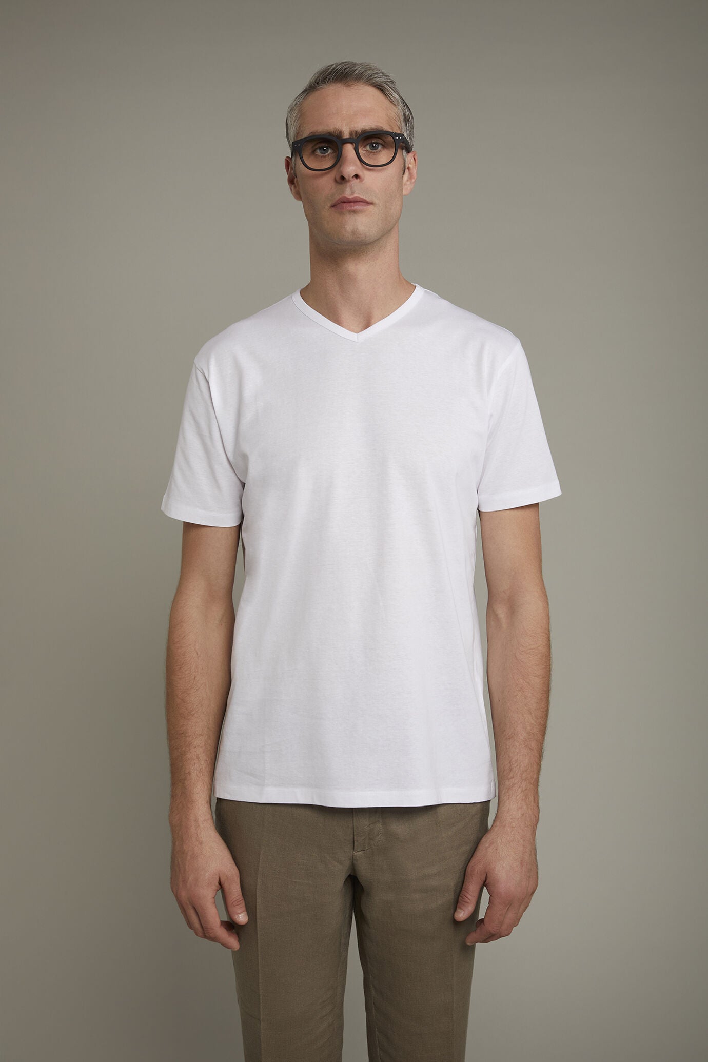 Men's 100% cotton v neck t-shirt in jersey regular fit