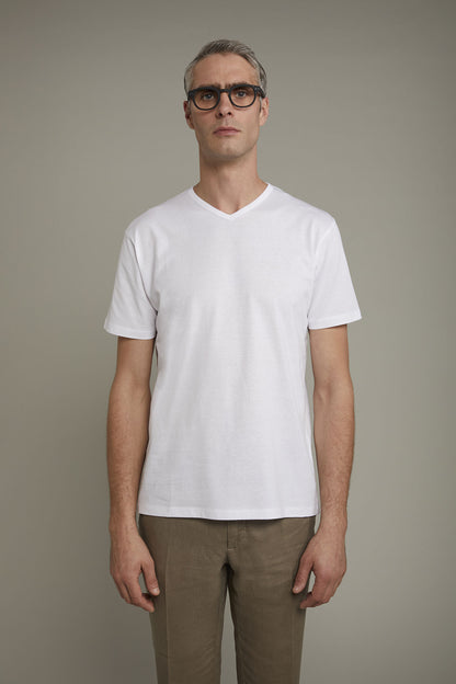 Men's 100% cotton v neck t-shirt in jersey regular fit