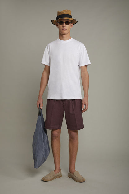 Men's round neck t-shirt 100% cotton flamed effect regular fit