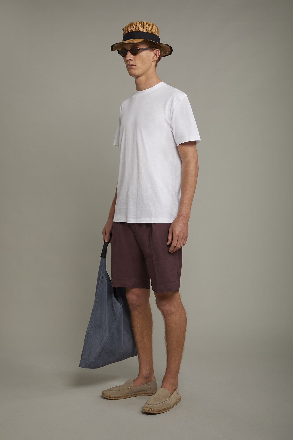 Men's round neck t-shirt 100% cotton flamed effect regular fit