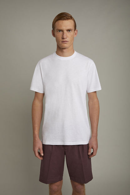 Men's round neck t-shirt 100% cotton flamed effect regular fit