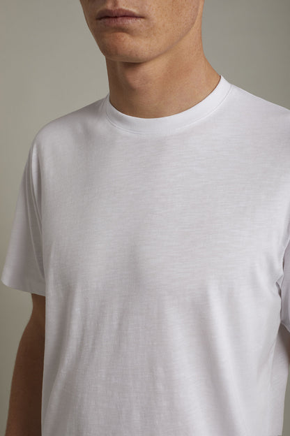 Men's round neck t-shirt 100% cotton flamed effect regular fit