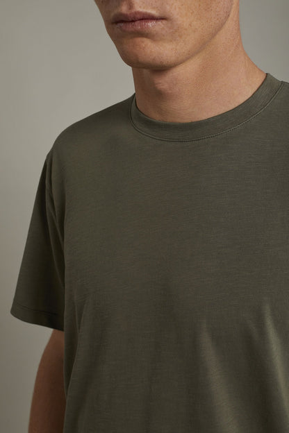 Men's round neck t-shirt 100% cotton flamed effect regular fit