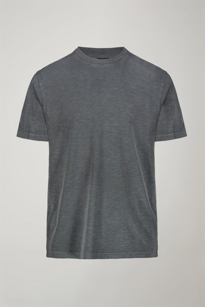 Men's round neck t-shirt 100% cotton flamed effect regular fit
